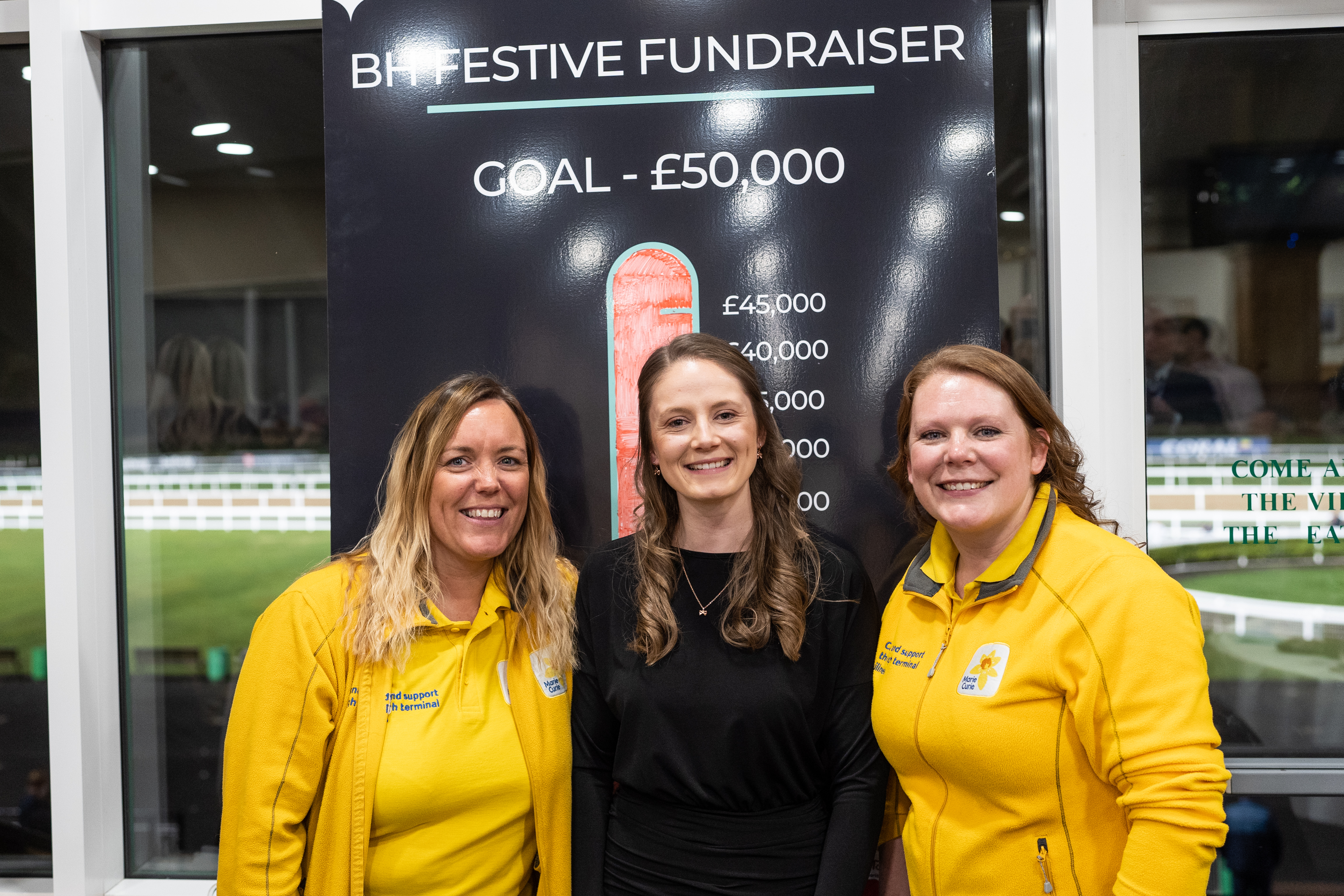 Head of Community Fundraising, North at Marie Curie., Kelly Knighting-Wykes, Jordan Bowler, PA and Office Manager at Bradley Hall and Deputy Head of Fundraising North and Yorkshire at Marie Curie Hayley Revell.jpg